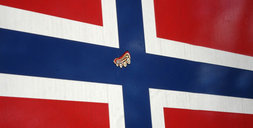 Single Germ-Culture on Norwegian National Flag