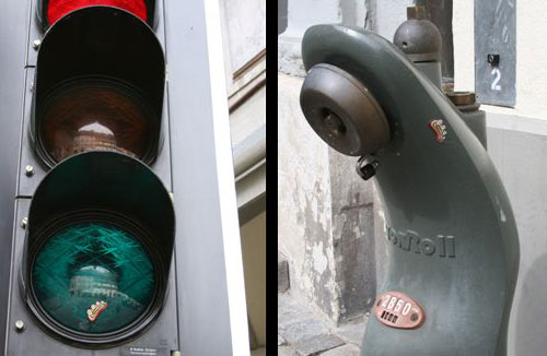 trafficlights and strange street objects
