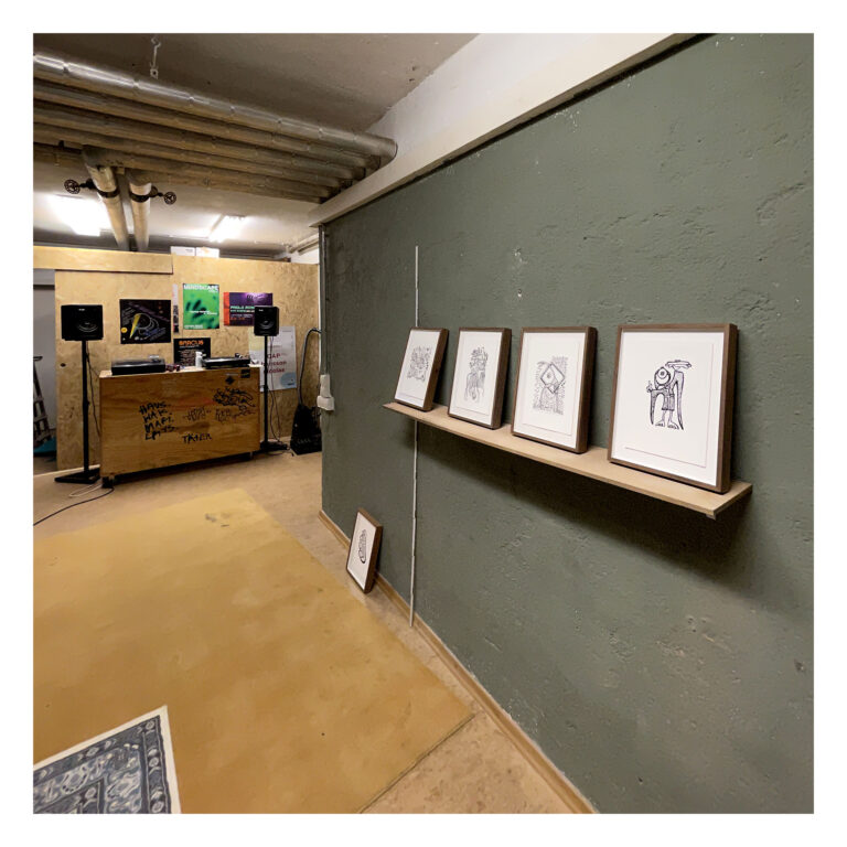 While hanging the artworks